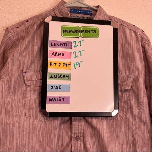 Tranquility Mayhem Long Sleeve Button Up Maroon White Shirt Mens Size S - Picture 8 of 11